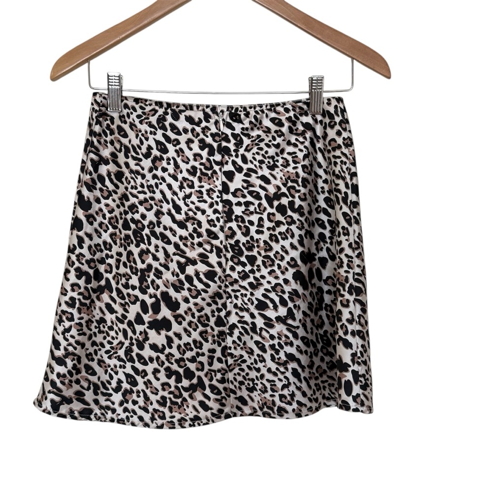 Princess Polly Black and Cream Leopard Mini Skirt